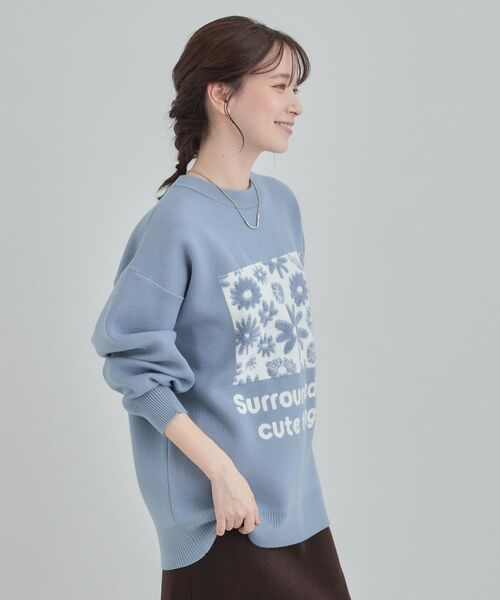 SHOO・LA・RUE / シューラルー ニット・セーター | お花ロゴジャカードニット | 詳細14