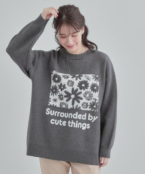 SHOO・LA・RUE / シューラルー ニット・セーター | お花ロゴジャカードニット | 詳細9