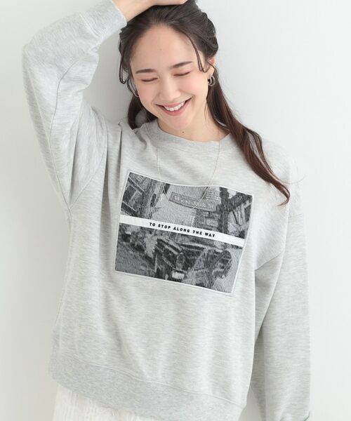 SHOO・LA・RUE / シューラルー スウェット | フォト刺繍スウェット（ライトグレー(011)）