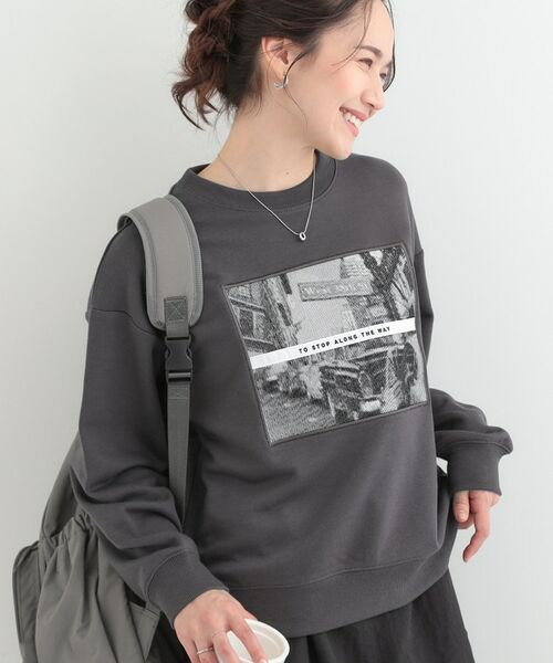 SHOO・LA・RUE / シューラルー スウェット | フォト刺繍スウェット（チャコールグレー(014)）