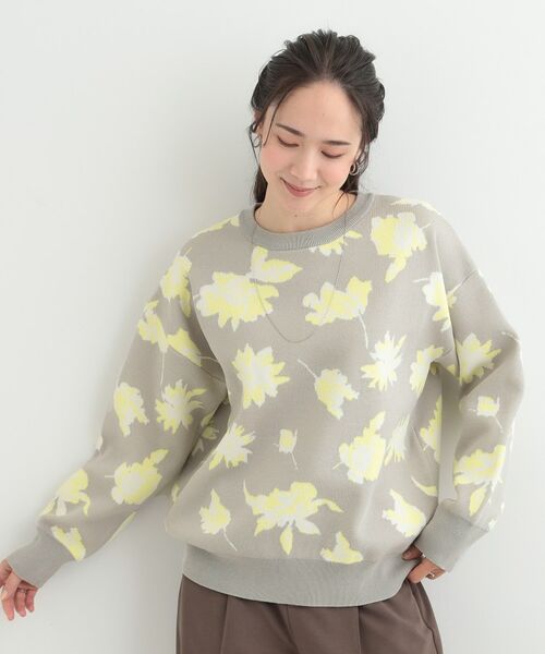 SHOO・LA・RUE / シューラルー ニット・セーター | フラワージャカードスポンデイッシュニット | 詳細1