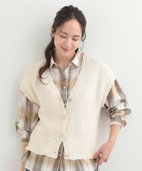 SHOO・LA・RUE / シューラルー ベスト | ざっくり感が大人かわいい 前あきニットベスト | 詳細1