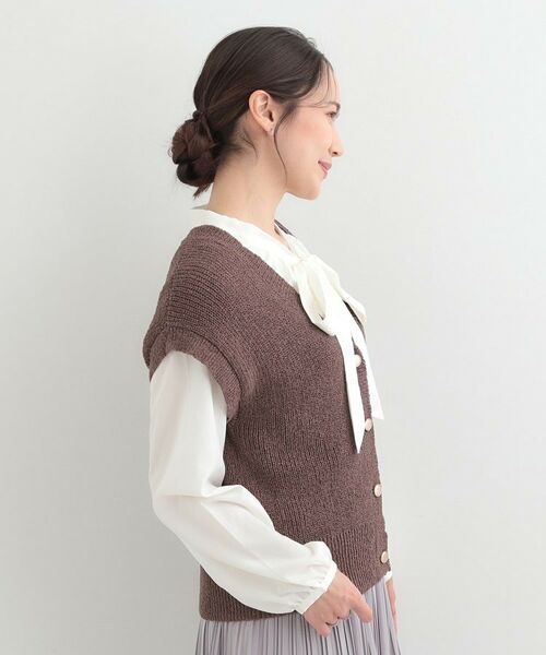 SHOO・LA・RUE / シューラルー ベスト | ざっくり感が大人かわいい 前あきニットベスト | 詳細10