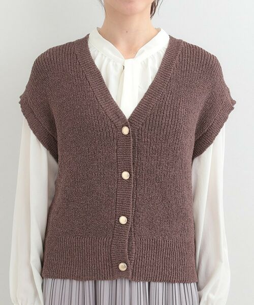 SHOO・LA・RUE / シューラルー ベスト | ざっくり感が大人かわいい 前あきニットベスト | 詳細13