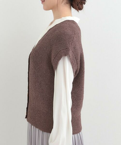 SHOO・LA・RUE / シューラルー ベスト | ざっくり感が大人かわいい 前あきニットベスト | 詳細14