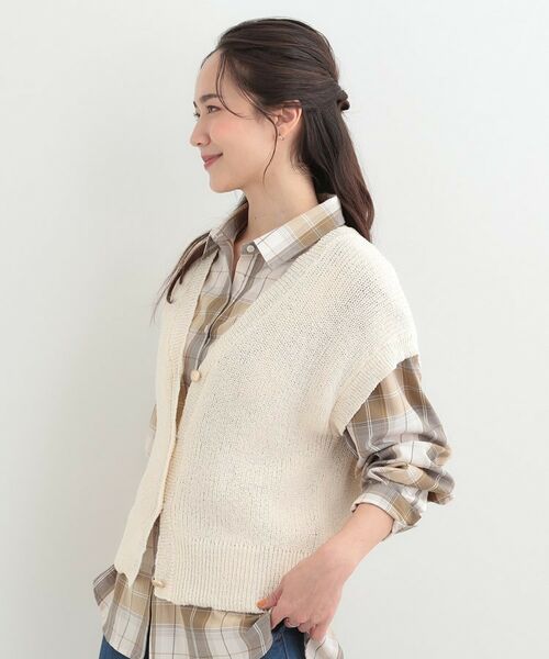 SHOO・LA・RUE / シューラルー ベスト | ざっくり感が大人かわいい 前あきニットベスト | 詳細2