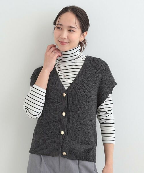 SHOO・LA・RUE / シューラルー ベスト | ざっくり感が大人かわいい 前あきニットベスト | 詳細5