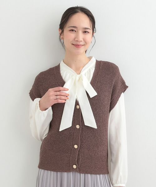 SHOO・LA・RUE / シューラルー ベスト | ざっくり感が大人かわいい 前あきニットベスト | 詳細9