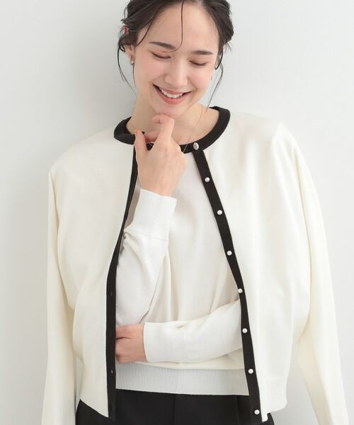 SHOO・LA・RUE / シューラルー カーディガン・ボレロ | 【洗える】シンプルきれい見え クルーネックカーディガン(ホワイト(301))