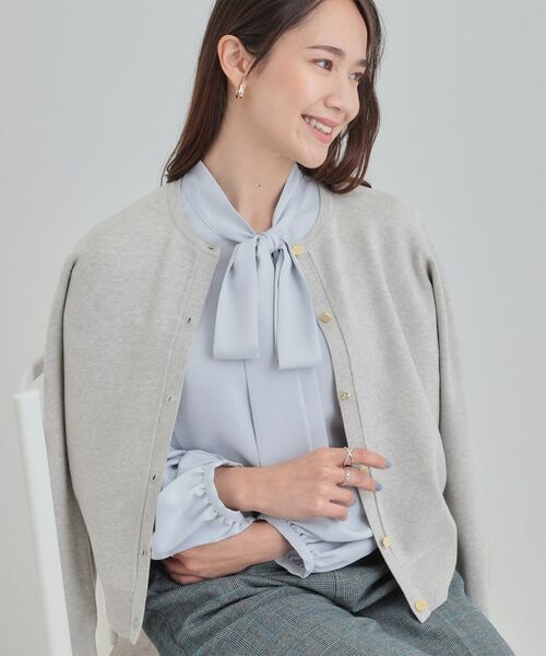 SHOO・LA・RUE / シューラルー カーディガン・ボレロ | 【洗える】すっきり見えでやわらかタッチなクルーネックカーディガン(グレー(012))