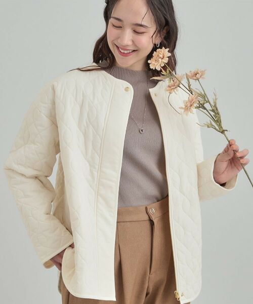 SHOO・LA・RUE / シューラルー ノーカラージャケット | キルトジャケット(オフホワイト(003))