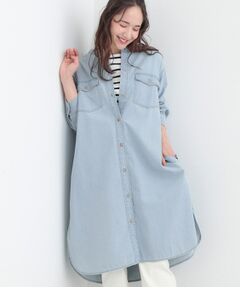 SHOO・LA・RUE / シューラルー ミニ丈・ひざ丈ワンピース | 【ライトオンスデニム】ロングシャツワンピース