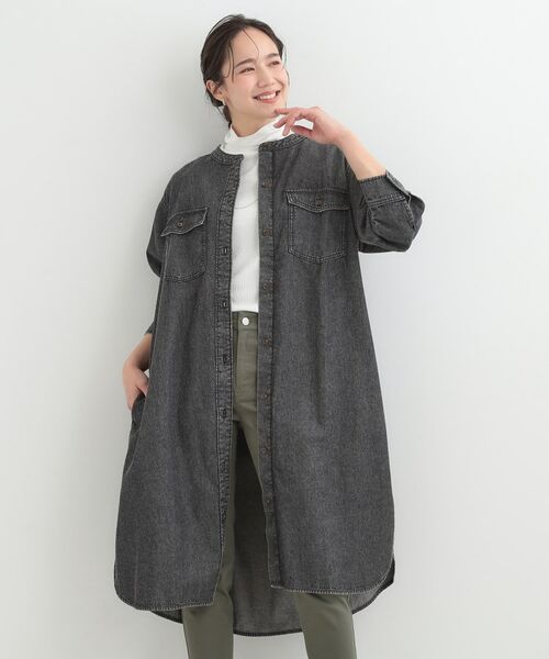 SHOO・LA・RUE / シューラルー ミニ丈・ひざ丈ワンピース | 【ライトオンスデニム】ロングシャツワンピース | 詳細1