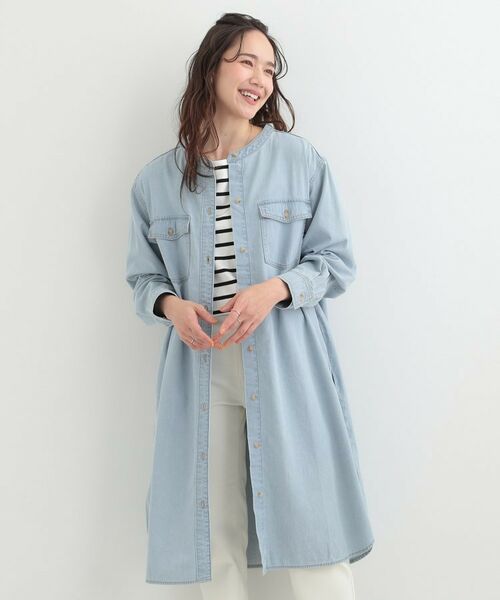 SHOO・LA・RUE / シューラルー ミニ丈・ひざ丈ワンピース | 【ライトオンスデニム】ロングシャツワンピース | 詳細5
