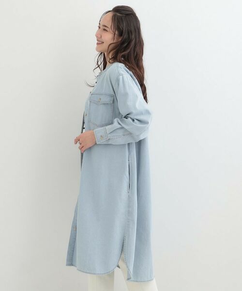 SHOO・LA・RUE / シューラルー ミニ丈・ひざ丈ワンピース | 【ライトオンスデニム】ロングシャツワンピース | 詳細6