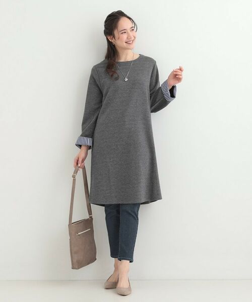 SHOO・LA・RUE / シューラルー チュニック | ラインジャカードAラインチュニックワンピース | 詳細3