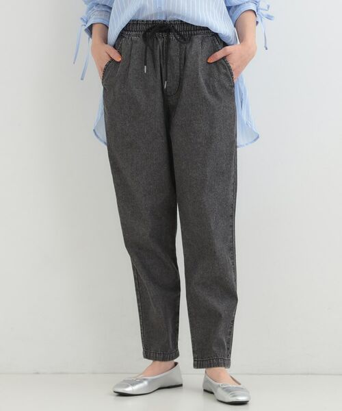 SHOO・LA・RUE / シューラルー デニムパンツ | 【ライトオンスデニム】イージーテーパードパンツ(ブラック(019))