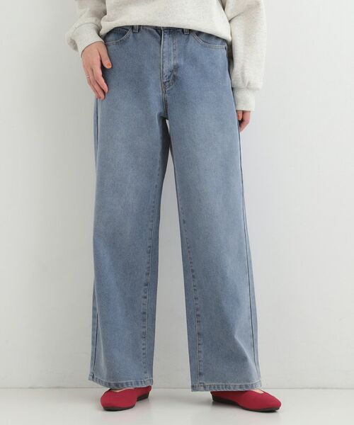 SHOO・LA・RUE / シューラルー デニムパンツ | 【SHOO WARM】あったか裏微起毛デニムワイドパンツ | 詳細5
