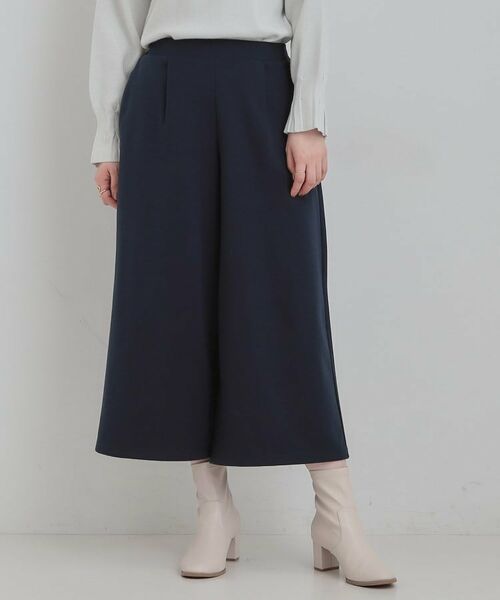 SHOO・LA・RUE / シューラルー ショート・ハーフ・半端丈パンツ | あったか裏起毛ポンチガウチョパンツ | 詳細1