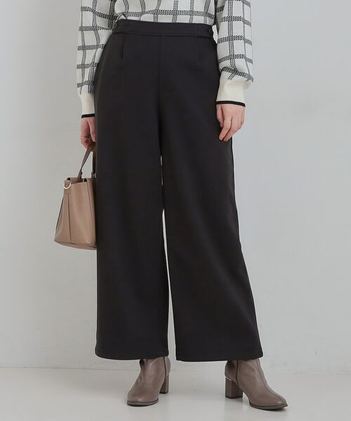SHOO・LA・RUE / シューラルー パンツ | あったかカットツイルワイドパンツ(ブラック(019))
