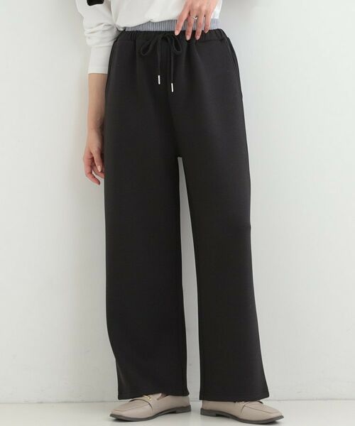 SHOO・LA・RUE / シューラルー パンツ | なめらかタッチダンボール レイヤードパンツ（ブラック(019)）