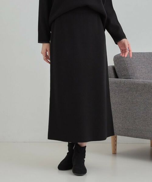 SHOO・LA・RUE / シューラルー ロング・マキシ丈スカート | 【洗える/セットアップ可/毛玉になりにくい】ニットナロースカート(ブラック(019))
