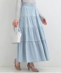 SHOO・LA・RUE / シューラルー デニムスカート | 【ライトオンスデニム】ティアードロングスカート