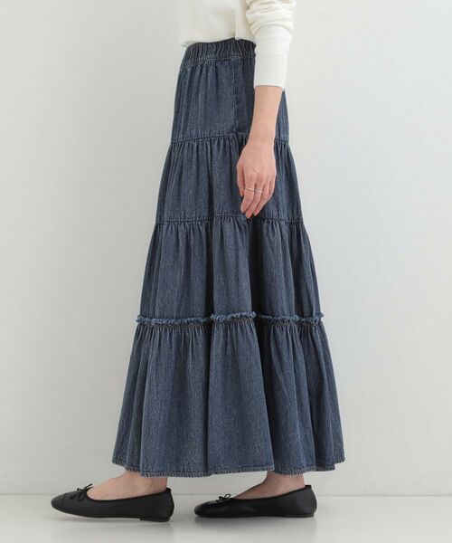 SHOO・LA・RUE / シューラルー デニムスカート | 【ライトオンスデニム】ティアードロングスカート | 詳細10