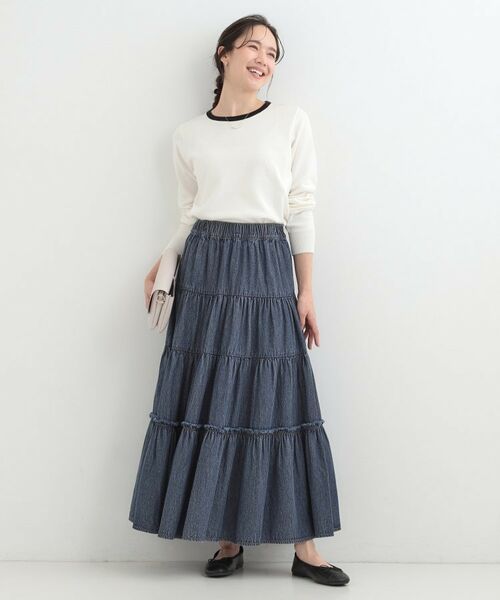 SHOO・LA・RUE / シューラルー デニムスカート | 【ライトオンスデニム】ティアードロングスカート | 詳細11