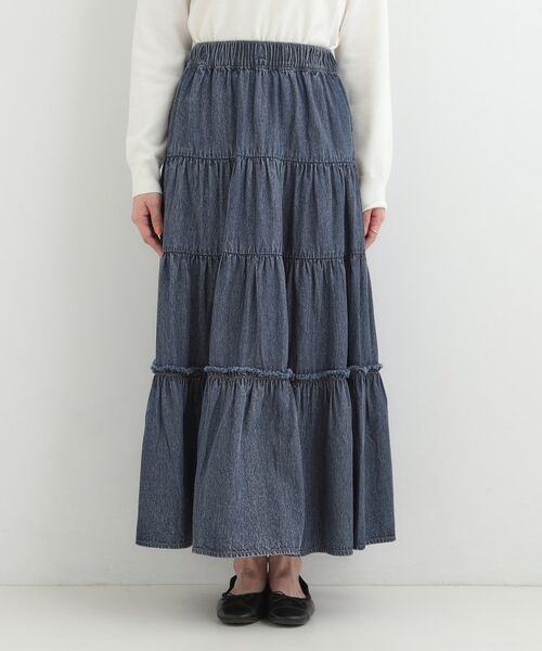 SHOO・LA・RUE / シューラルー デニムスカート | 【ライトオンスデニム】ティアードロングスカート | 詳細13