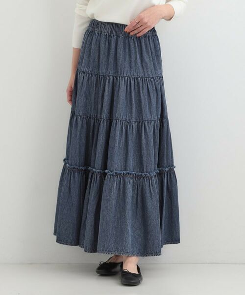SHOO・LA・RUE / シューラルー デニムスカート | 【ライトオンスデニム】ティアードロングスカート | 詳細9