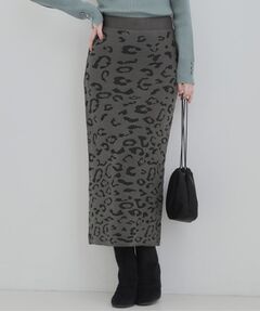 SHOO・LA・RUE / シューラルー ロング・マキシ丈スカート | ヒョウ柄ニットナロースカート