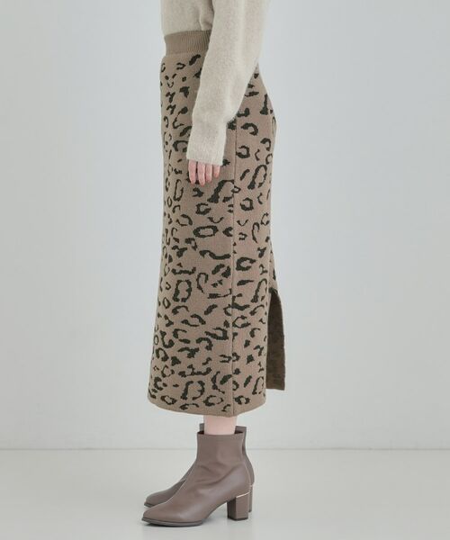 SHOO・LA・RUE / シューラルー ロング・マキシ丈スカート | ヒョウ柄ニットナロースカート | 詳細10
