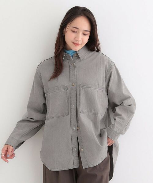 SHOO・LA・RUE / シューラルー シャツ・ブラウス | 【ライトオンスデニム】BIGポケットシャツ【CIRCRIC】 | 詳細1