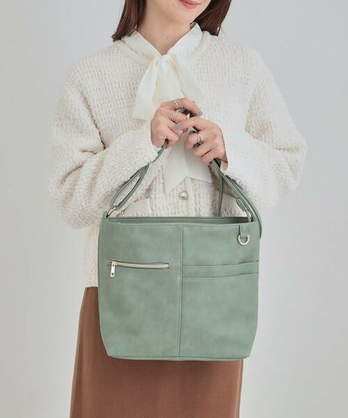 SHOO・LA・RUE / シューラルー ショルダーバッグ | 【8ポケット】フロント切り替えショルダーバッグ | 詳細3