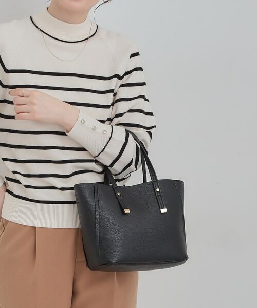 SHOO・LA・RUE / シューラルー トートバッグ | 【軽量】ハンドル金具配色トートバッグ(ブラック(019))