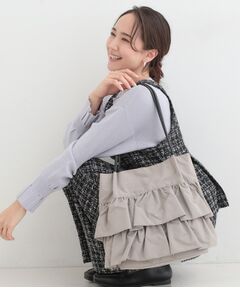 SHOO・LA・RUE / シューラルー トートバッグ | 【撥水】つまみハンドルフリルトートバッグ