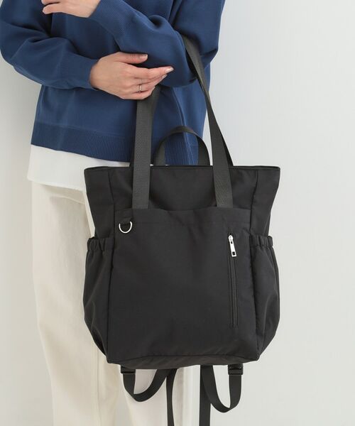 SHOO・LA・RUE / シューラルー リュック・バックパック | 【撥水】トートにもなるスクエアリュック(ブラック(019))