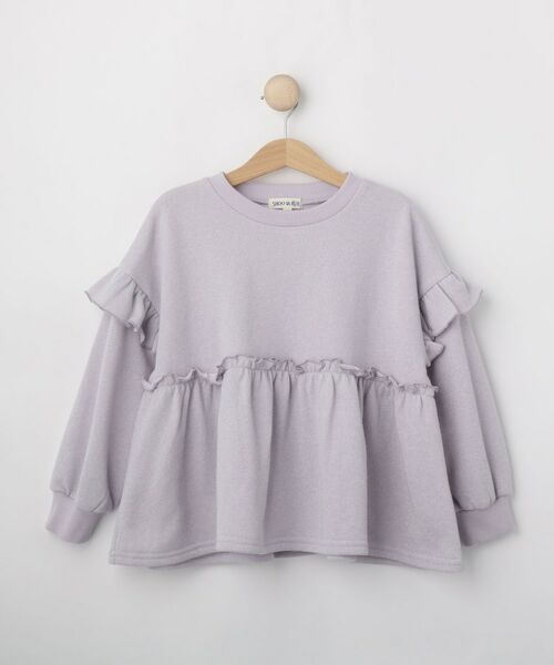SHOO・LA・RUE / シューラルー カットソー | 【100-150cm】ラメ裏毛ペプラムトップス（ラベンダー(080)）