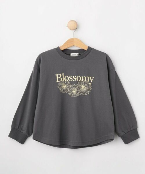 SHOO・LA・RUE / シューラルー カットソー | 【100-150cm】プリントアソート裾ラウンドロンT（チャコールグレー(113)）