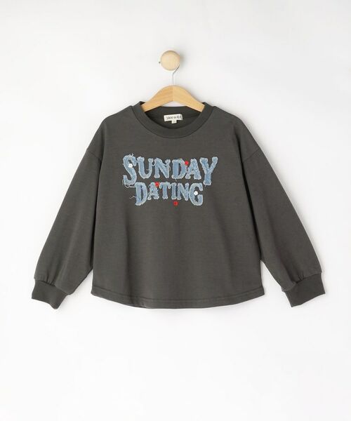 SHOO・LA・RUE / シューラルー カットソー | 【100-150cm】デニムロゴデザインロンT | 詳細1