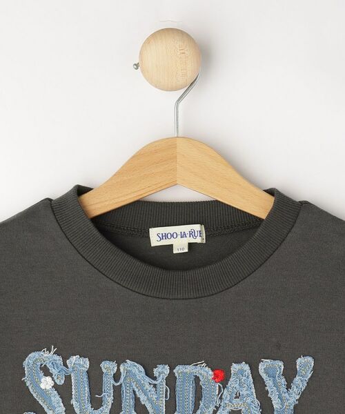 SHOO・LA・RUE / シューラルー カットソー | 【100-150cm】デニムロゴデザインロンT | 詳細3