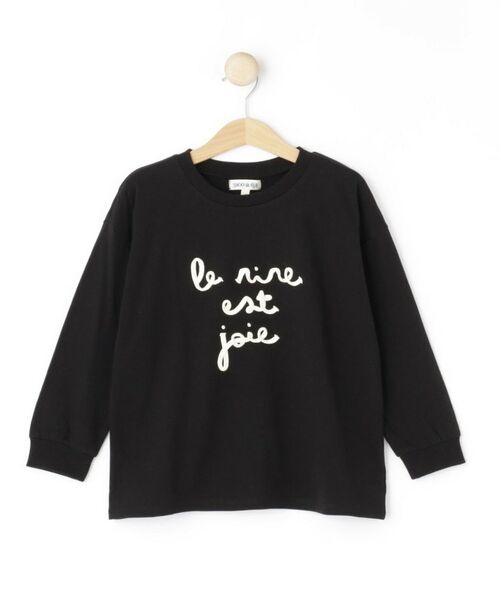 SHOO・LA・RUE / シューラルー カットソー | 【100-150cm】コード刺繍ロンT（ブラック(019)）