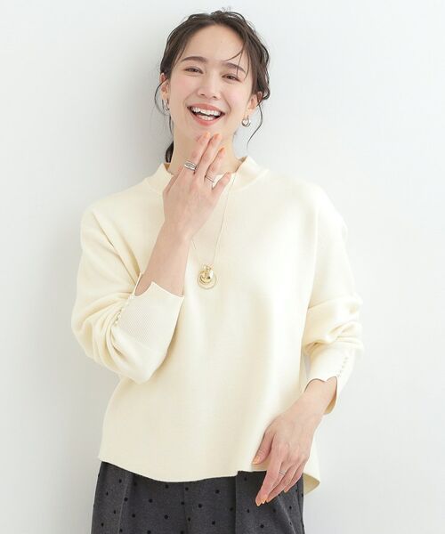 SHOO・LA・RUE / シューラルー ニット・セーター | 【セットアップ可/S－LL】新色追加 インせず着られる 洗えるもちもち裾ラウンドニット | 詳細1