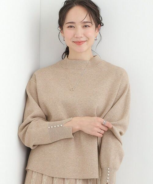 SHOO・LA・RUE / シューラルー ニット・セーター | 【セットアップ可/S－LL】新色追加 インせず着られる 洗えるもちもち裾ラウンドニット（ベージュ(052)）