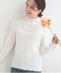 SHOO・LA・RUE / シューラルー カットソー | 【洗濯機可/S-LL】レイヤードスタイルにも ぽこぽこジャカード ハイネックトップス