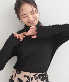 SHOO・LA・RUE / シューラルー カットソー | 【洗濯機可/S-LL】レイヤードスタイルにも ぽこぽこジャカード ハイネックトップス