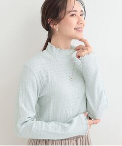 SHOO・LA・RUE / シューラルー カットソー | 【洗濯機可/S-LL】レイヤードスタイルにも ぽこぽこジャカード ハイネックトップス