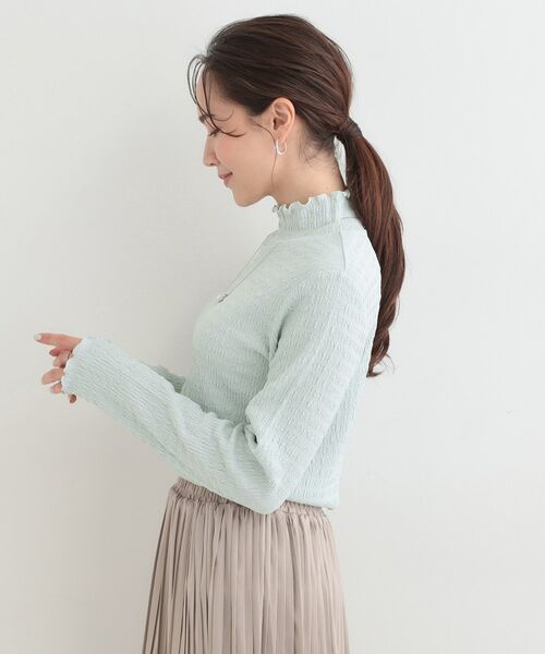 SHOO・LA・RUE / シューラルー カットソー | 【洗濯機可/S-LL】レイヤードスタイルにも ぽこぽこジャカード ハイネックトップス | 詳細10