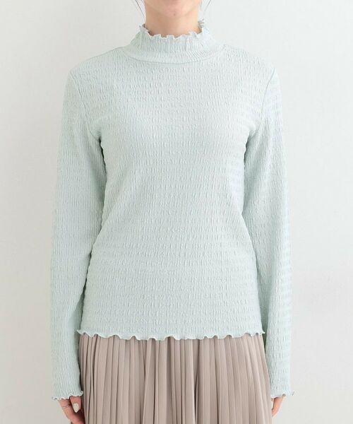 SHOO・LA・RUE / シューラルー カットソー | 【洗濯機可/S-LL】レイヤードスタイルにも ぽこぽこジャカード ハイネックトップス | 詳細13